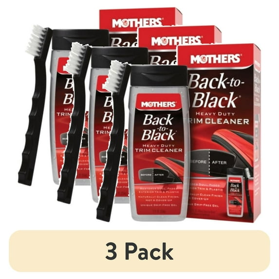 (3 pack) Mothers 06141 Back-to-Black Heavy Duty Trim Cleaner Kit 12 oz with Brush