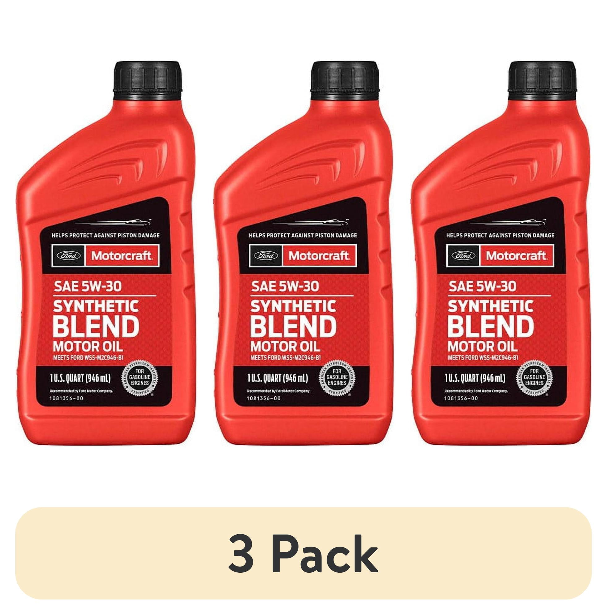 (3 pack) Motorcraft 5W30 Motor Oil, 1 qt