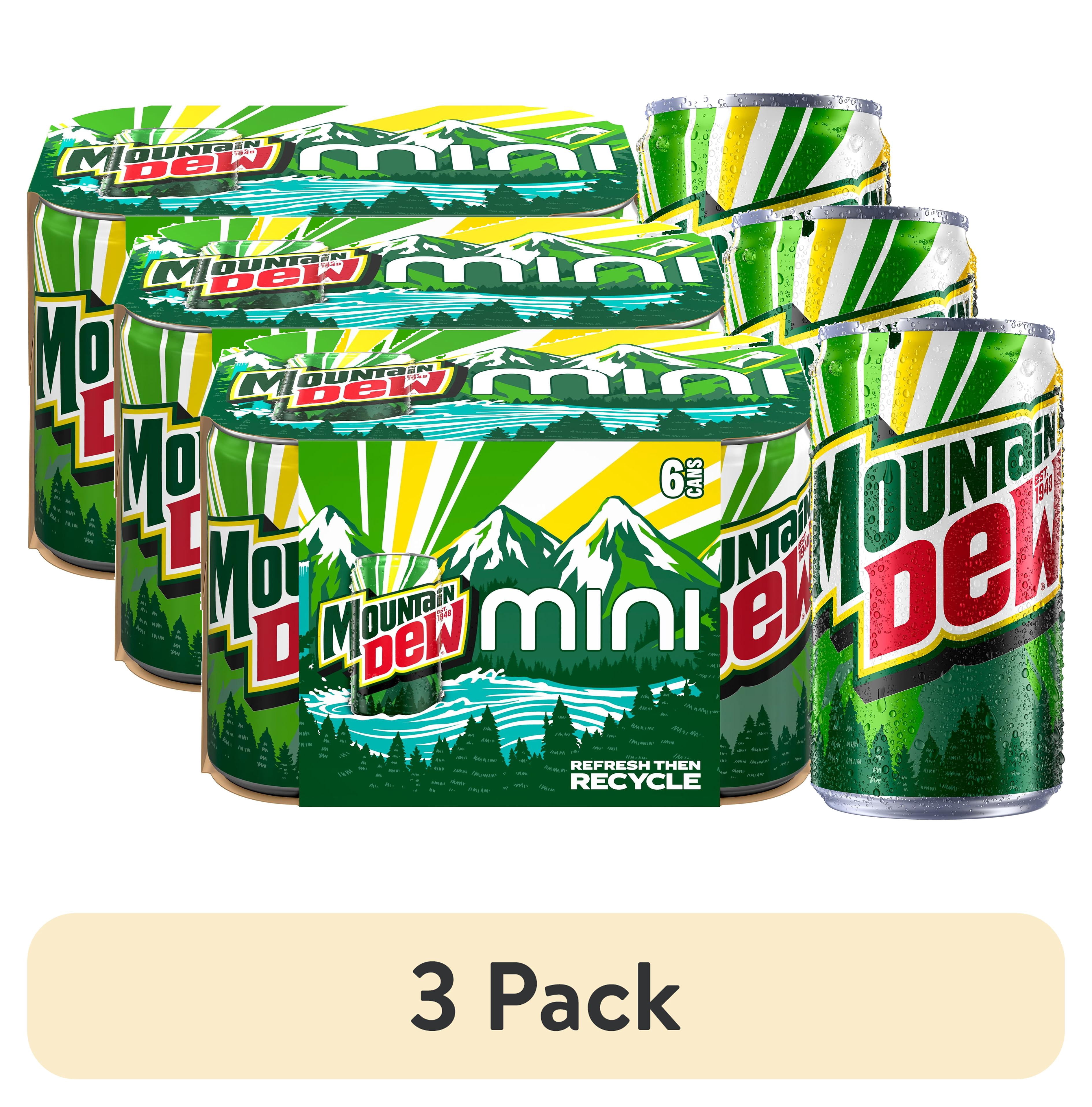 (3 pack) Mountain Dew Soda Citrus Pop, 7.5 fl oz 6 Pack, Paperboard, Allergens not contained