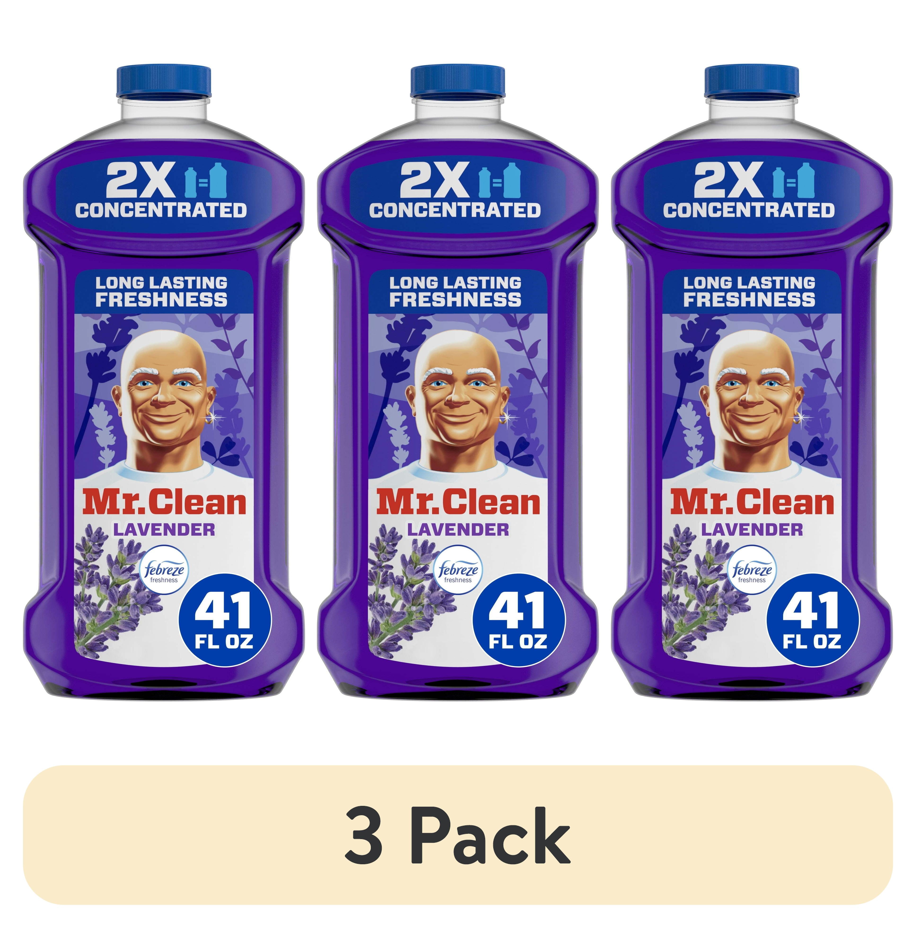 (3 pack) Mr. Clean 2X Concentrated Floor Cleaner, All Purpose Cleaner, Mop Soap, Lavender, 41 fl oz
