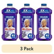 3 pack Mr. Clean 2X Concentrated Floor Cleaner, All Purpose Cleaner, Mop Soap, Lavender, 41 fl oz