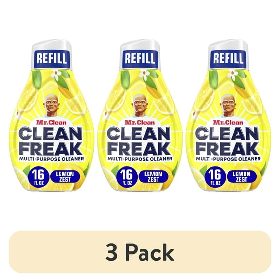 (3 pack) Mr. Clean Clean Freak All Purpose Cleaner Spray, Multi-Surface Cleaning, Lemon, Refill, 16 fl oz