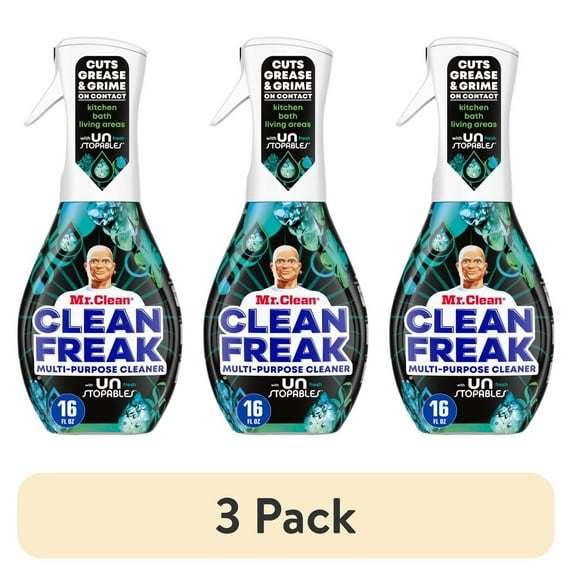 (3 pack) Mr. Clean Clean Freak All Purpose Cleaner Spray, Multi-Surface Cleaning, Unstopables Scent, 16 fl oz