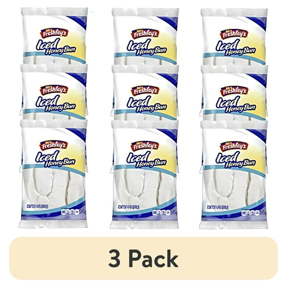(3 pack) Mrs. Freshley's Iced Honey Buns | 4 Ounce | Case of 9