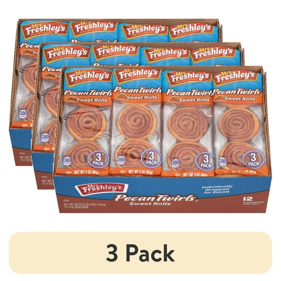 (3 pack) Mrs. Freshley's® Pecan Twirls® Sweet Rolls 12 ct Box