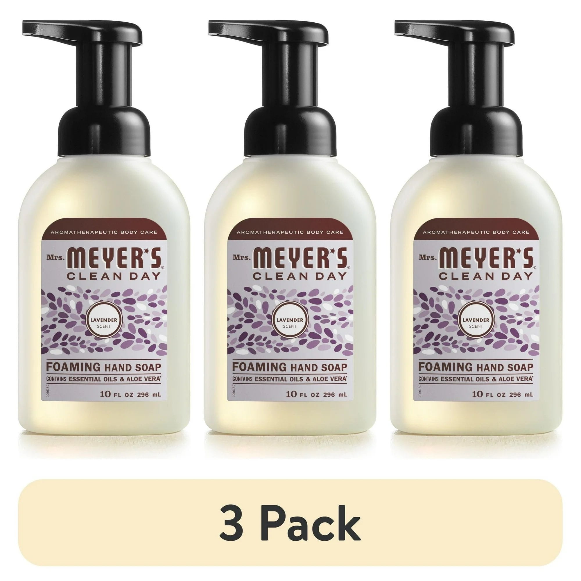 (3 pack) Mrs. Meyer's Clean Day Foaming Hand Soap, Lavender Scent, 10 Ounce Bottle