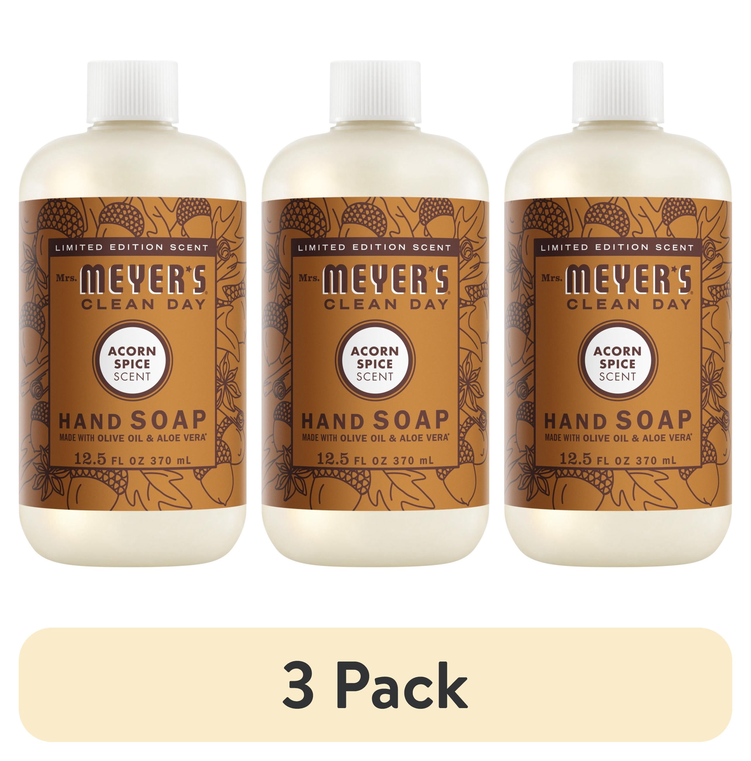 (3 pack) Mrs. Meyer’s Clean Day Hand Soap, Acorn Spice Scent, 12.5 Fl Oz