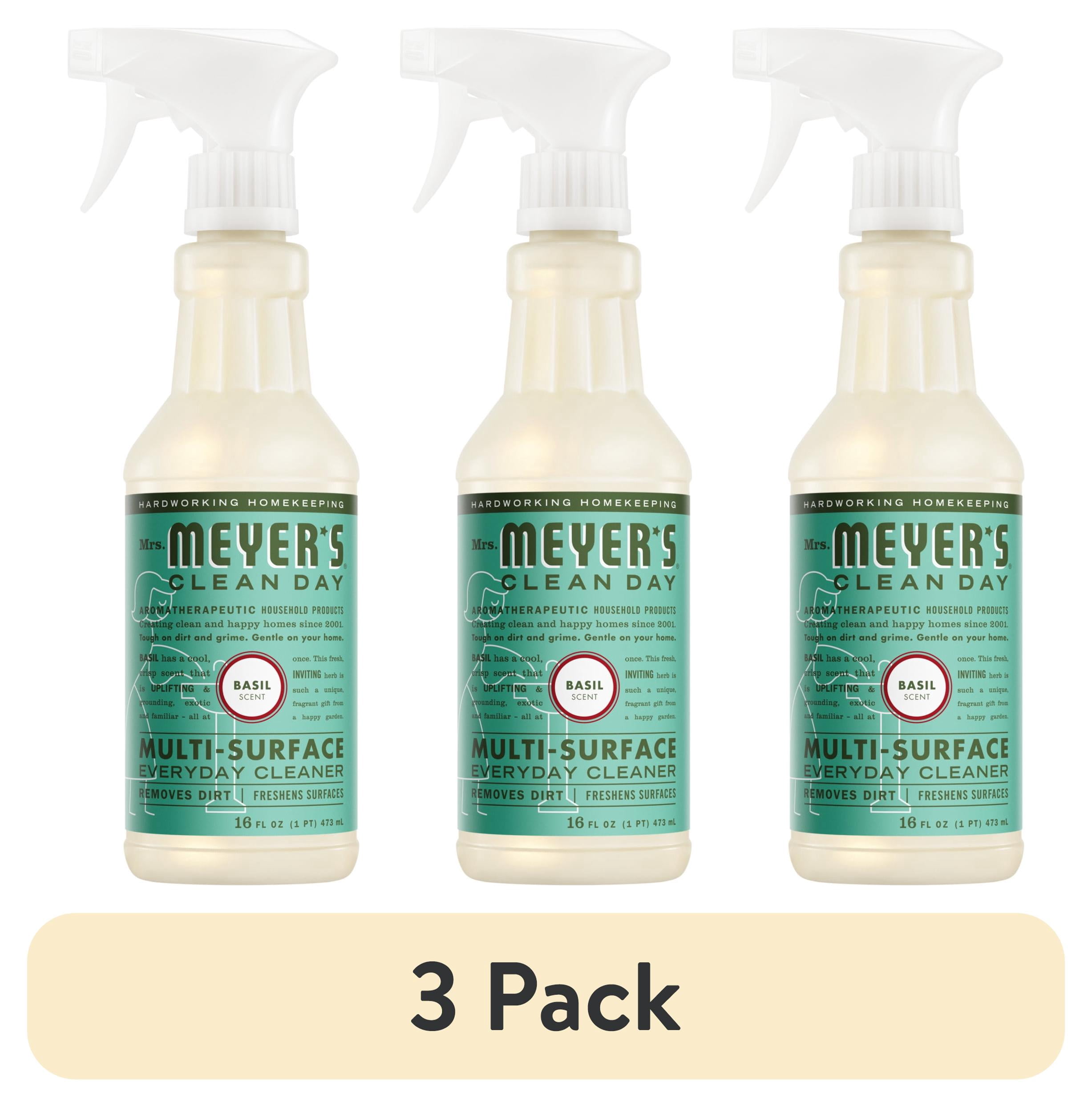 (3 pack) Mrs. Meyer's Clean Day Multi-Surface Everyday Cleaner, Basil Scent, 16 Fl Oz Bottle