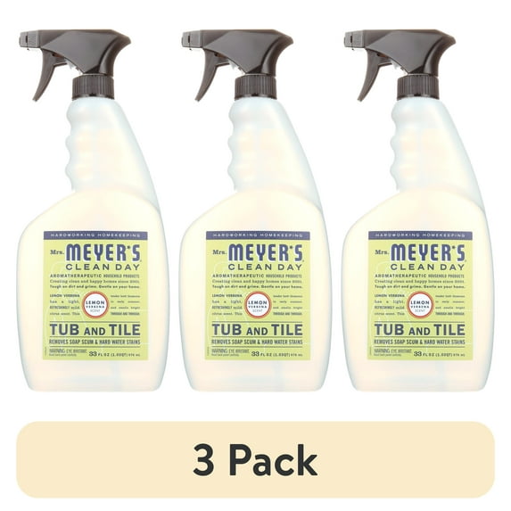 (3 pack) Mrs. Meyer's Clean Day Tub and Tile Cleaner, Lemon Verbena Scent, 33 fl oz Bottle