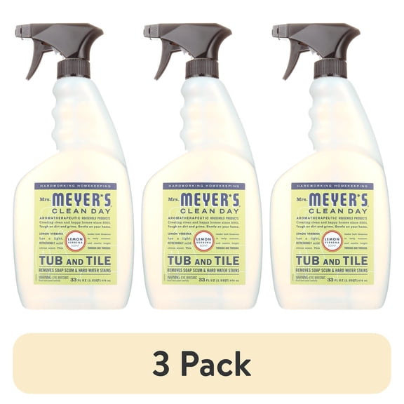 (3 pack) Mrs. Meyer's Clean Day Tub and Tile Cleaner, Lemon Verbena Scent, 33 fl oz Bottle