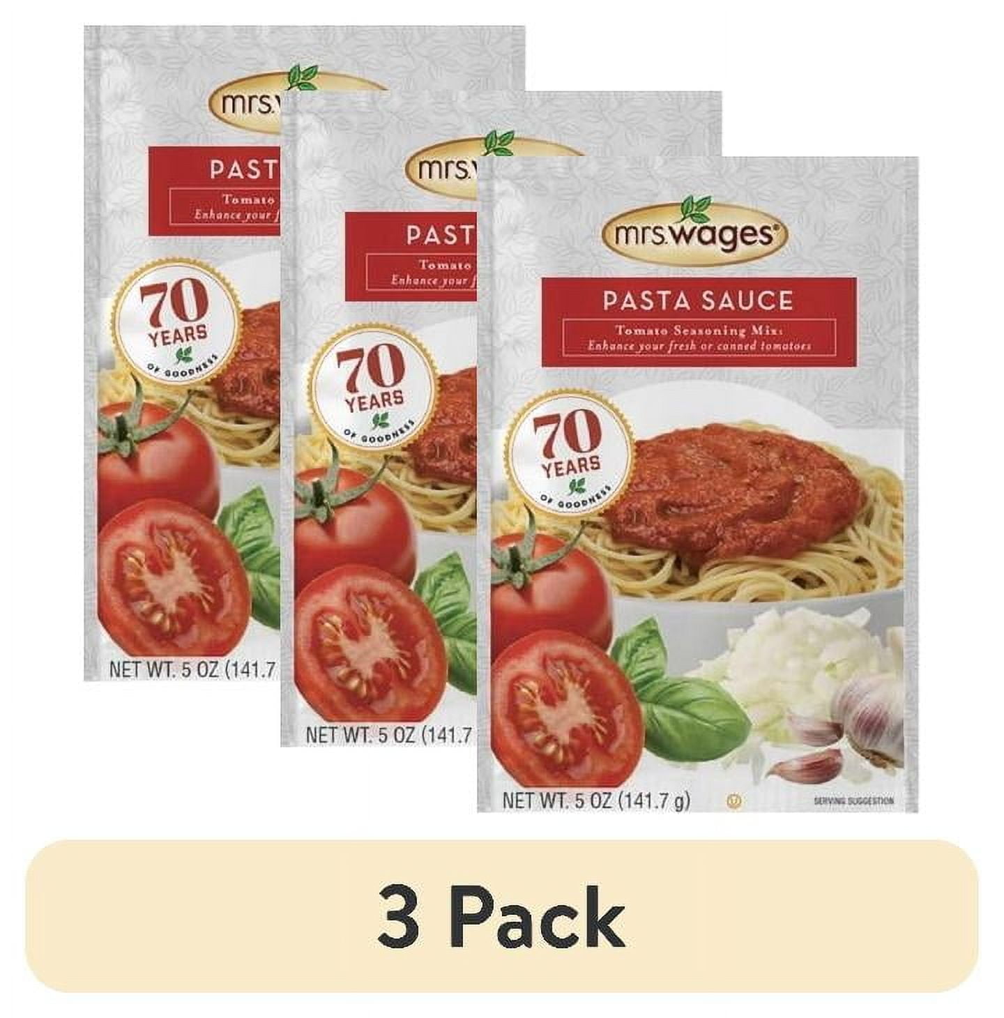 (3 pack) Mrs. Wages Pasta Sauce Canning Mix, Canning Supplies for Homemade Canned Tomato Sauce, 5 oz Seasoning Packet