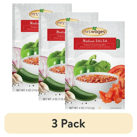 (3 pack) Mrs. Wages Homemade Salsa Mix, Canning Supplies for Home Canned Salsa, 4 oz Salsa Seasoning for Preserving Tomatoes