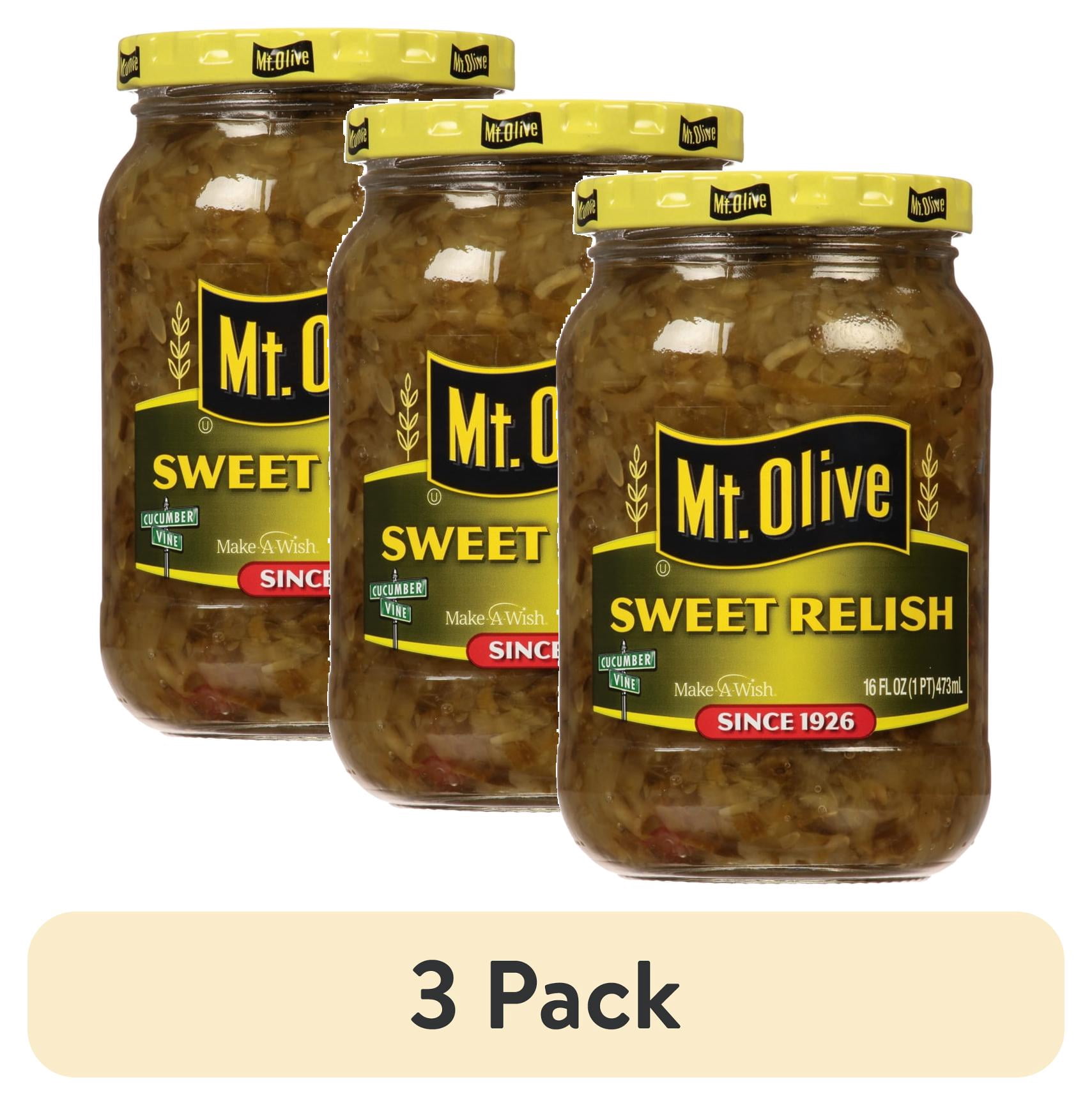 (3 pack) Mt. Olive Sweet Relish, 16 fl oz Jar - Walmart.com