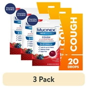 (3 pack) Mucinex Instasoothe Cough Drops Sugar Free, FSA/HSA, Mixed Berry Flavor, 20 Medicated Cough Drops