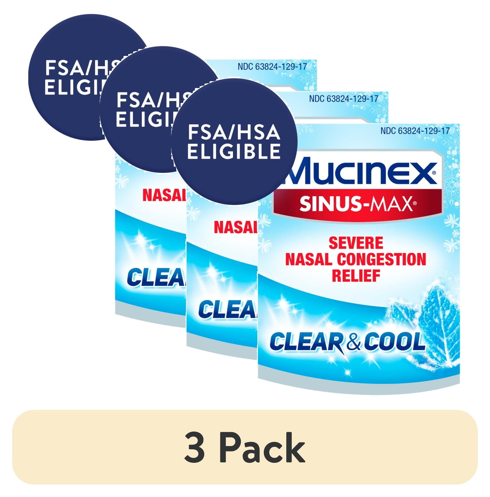 (3 pack) Mucinex Sinus-Max Nasal Decongestant Spray, Severe Nasal ...