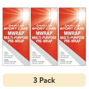 (3 pack) Mueller MWrap Prewrap, Single Roll, Black