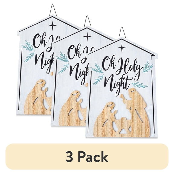 (3 pack) Multi-Color O Holy Night Sign, 14 in, by Holiday Time