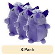 (3 pack) Multipet Mini Pet Plush Hedgehog Small Dog Toy with Squeaker, Purple