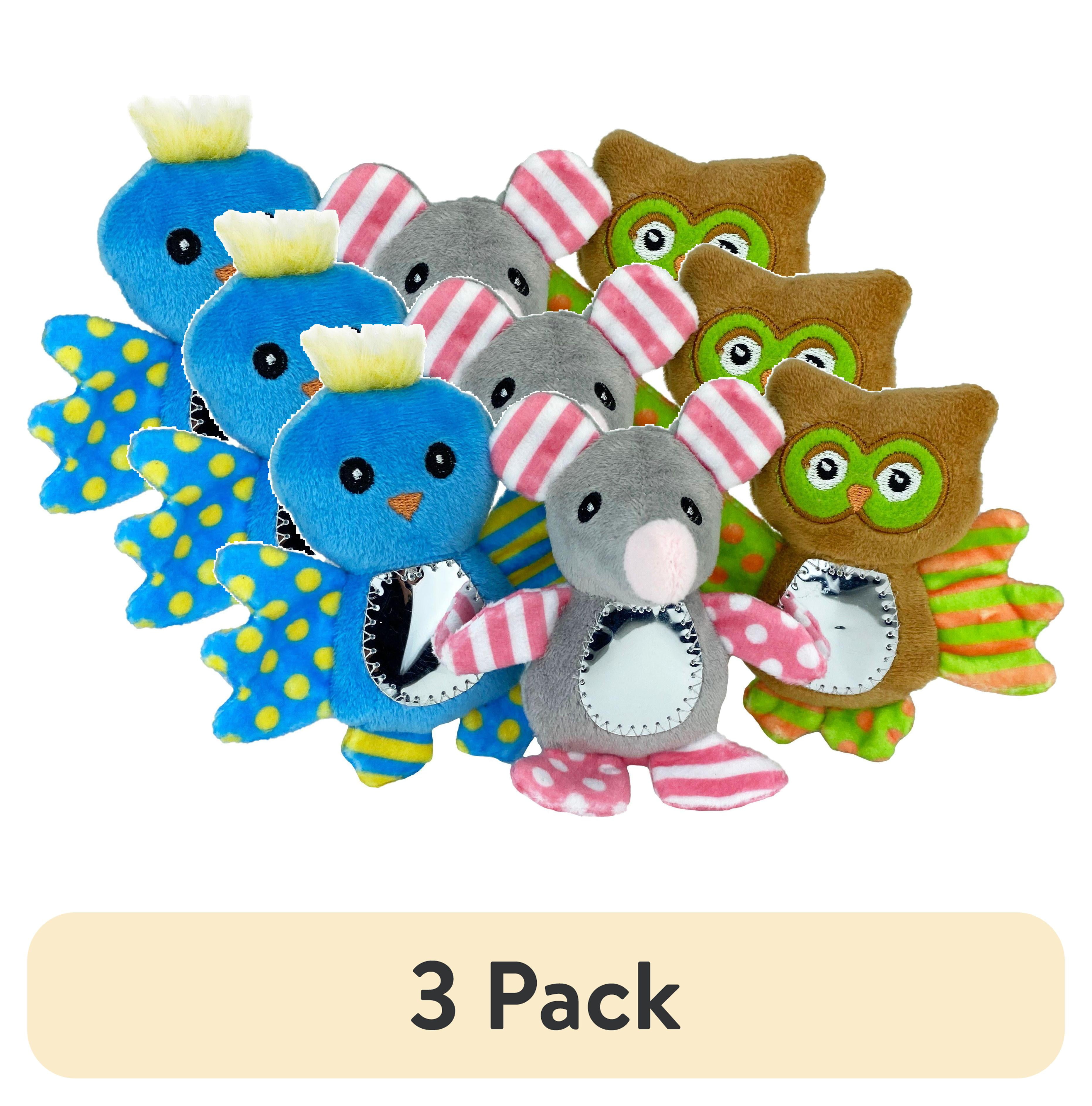 (3 pack) Multipet Mirror Cat Toy, Animal Assortment, Size: 5”