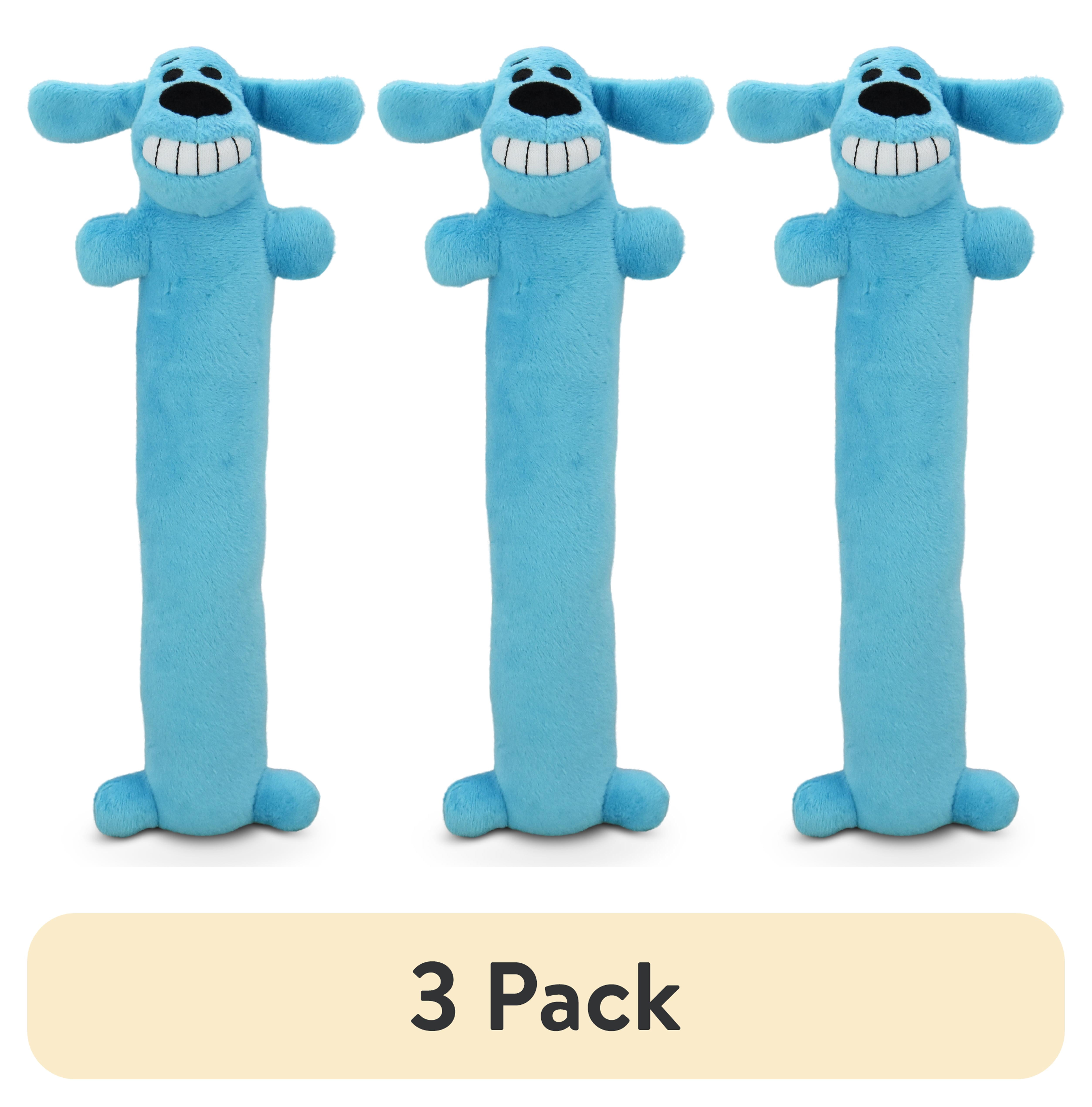 (3 pack) Multipet Plush Smiling Dog Toy with Squeaker, Medium Size