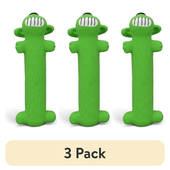 (3 pack) Multipet Smiling Loofa Dog Latex Dog Toy with Squeaker
