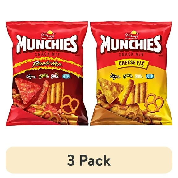 (3 pack) Munchies Snack Mix, 2 Flavor Variety Pack (28 Pack)