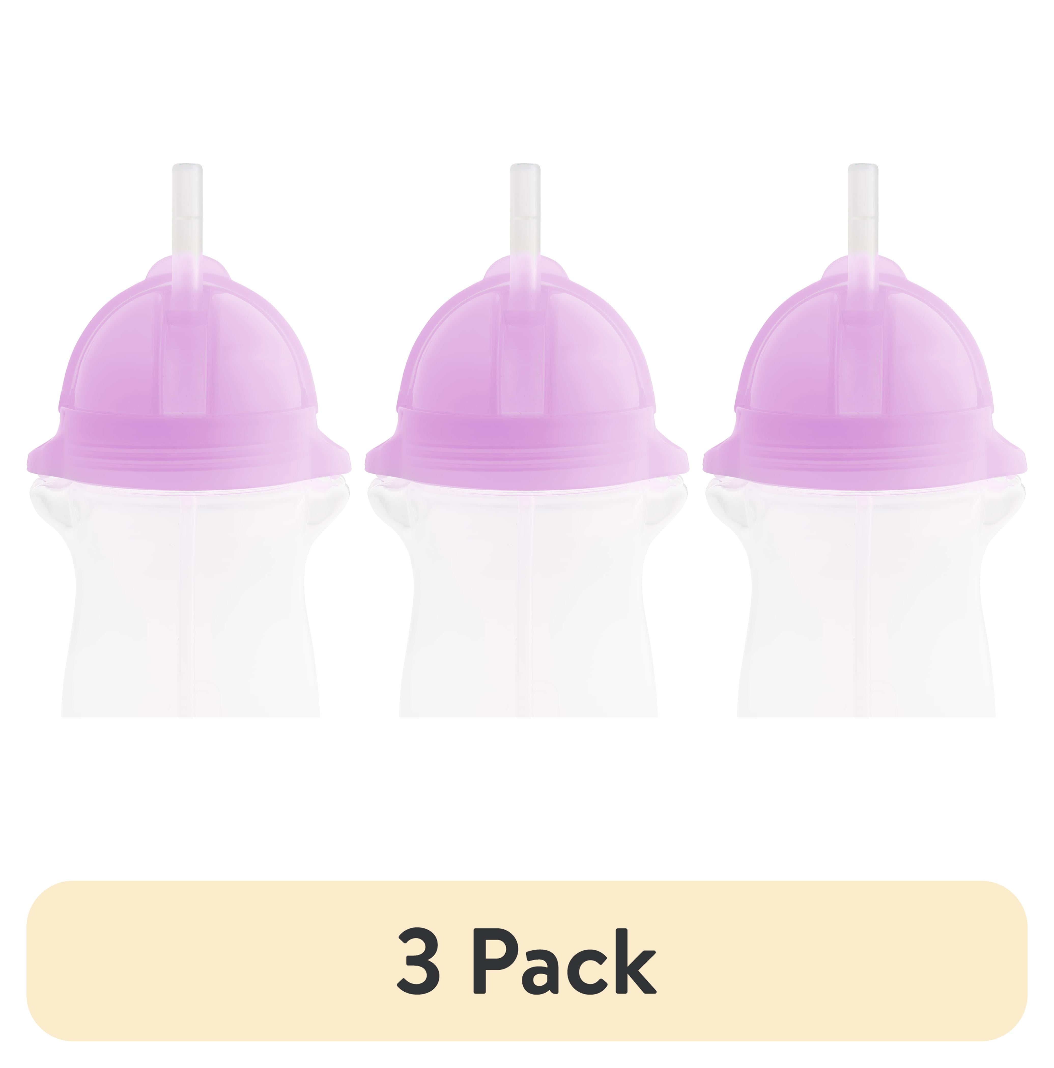 (3 pack) Munchkin® Any Angle™ Weighted Toddler Straw Cup with Click Lock™ Lid, 10 oz, Purple, Unisex