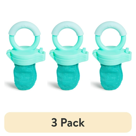 (3 pack) Munchkin® Fresh Food Feeder for Babies, Blue/Mint, Unisex, 2 pack, Ages 6 Months and Up