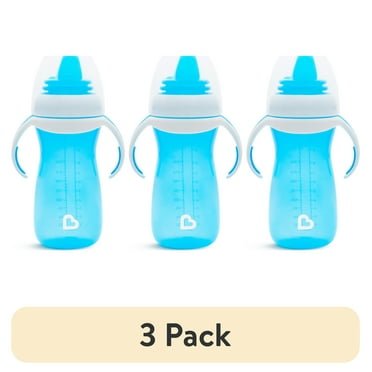 (3 pack) Munchkin® Gentle™ Transition Sippy Cup with Trainer Handles, 10 oz, Blue, Unisex
