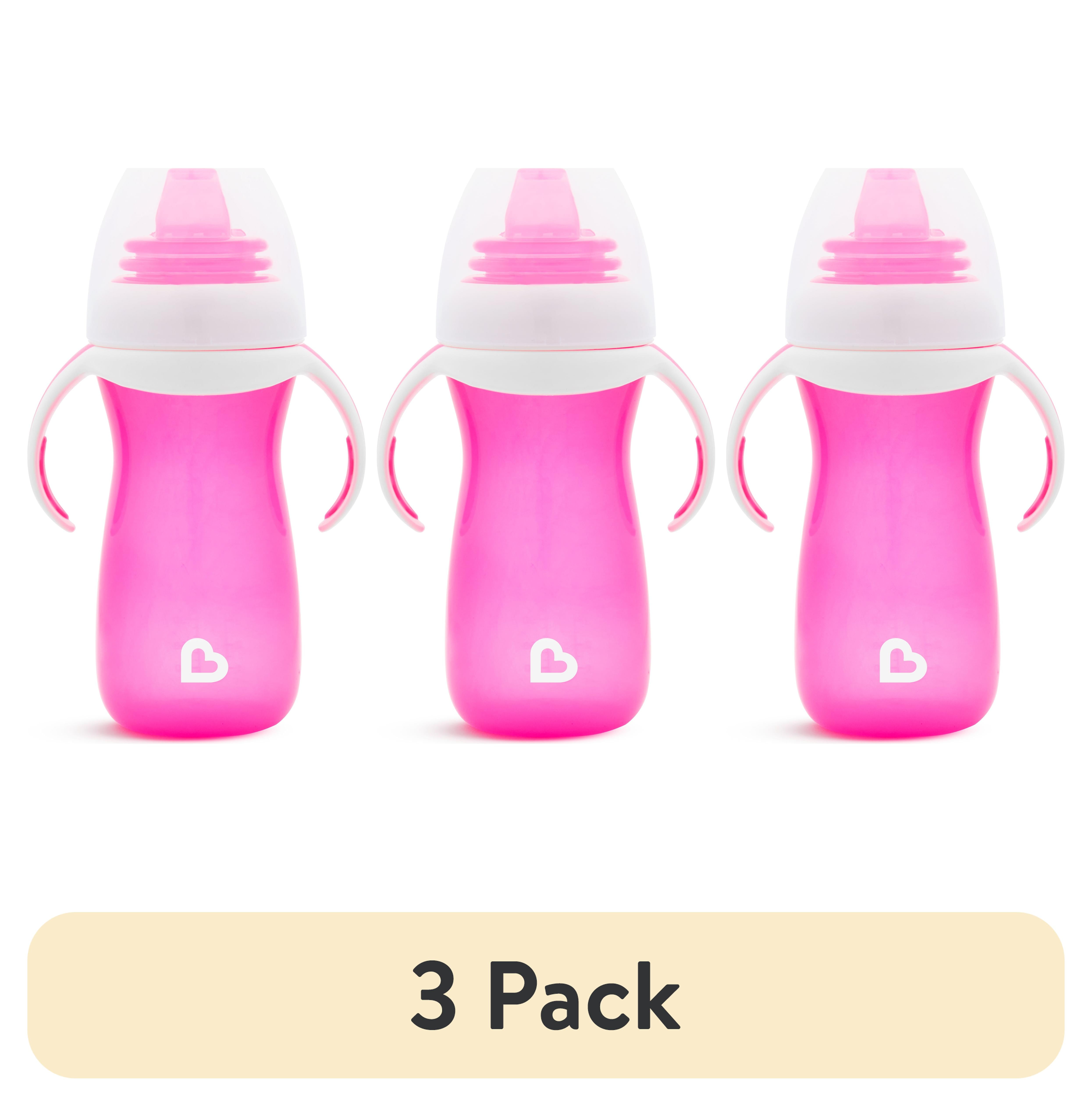 (3 pack) Munchkin® Gentle™ Transition Sippy Cup with Trainer Handles, 10 oz, Pink, Unisex