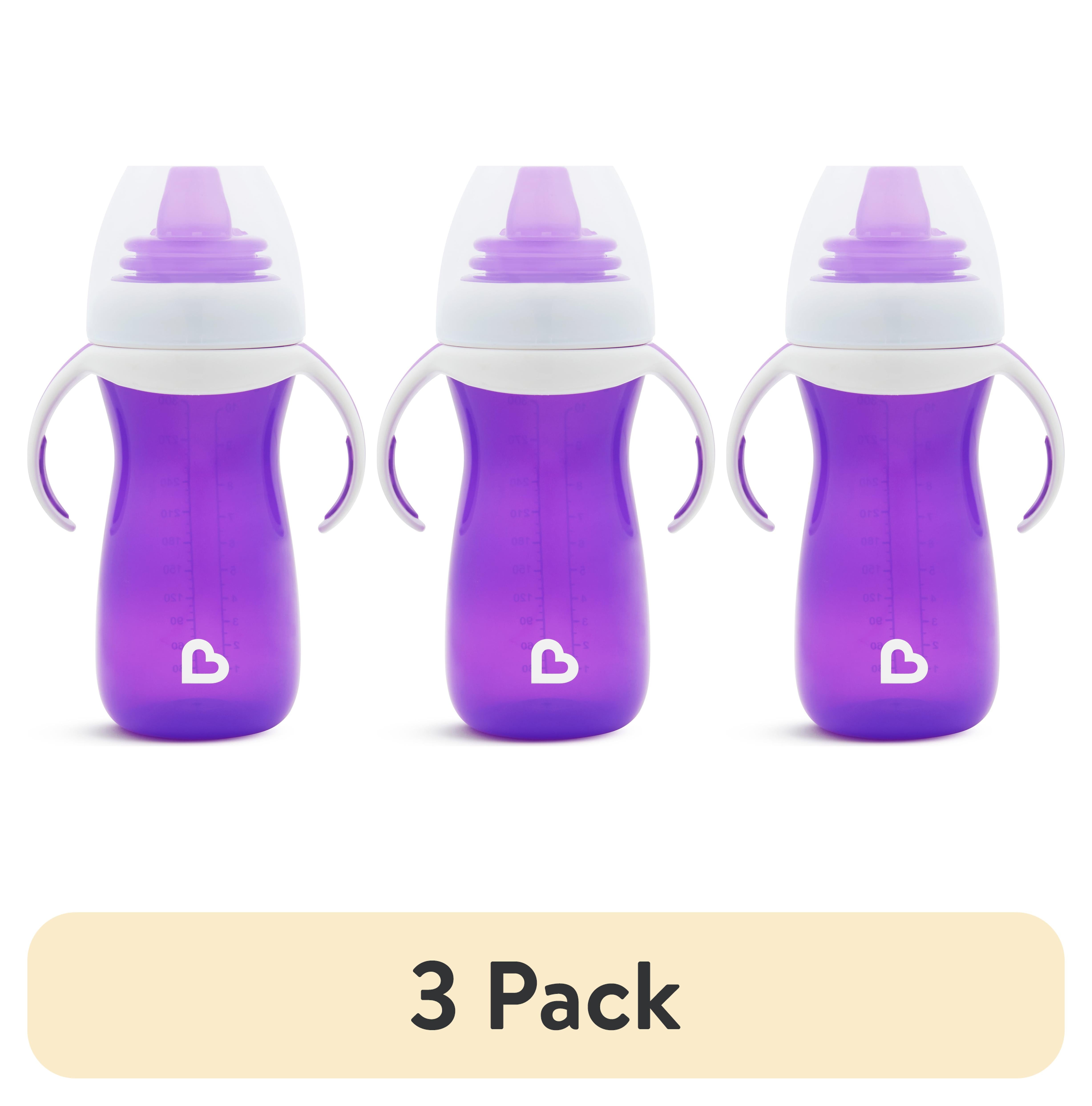 (3 pack) Munchkin® Gentle™ Transition Sippy Cup with Trainer Handles, 10 oz, Purple, Unisex