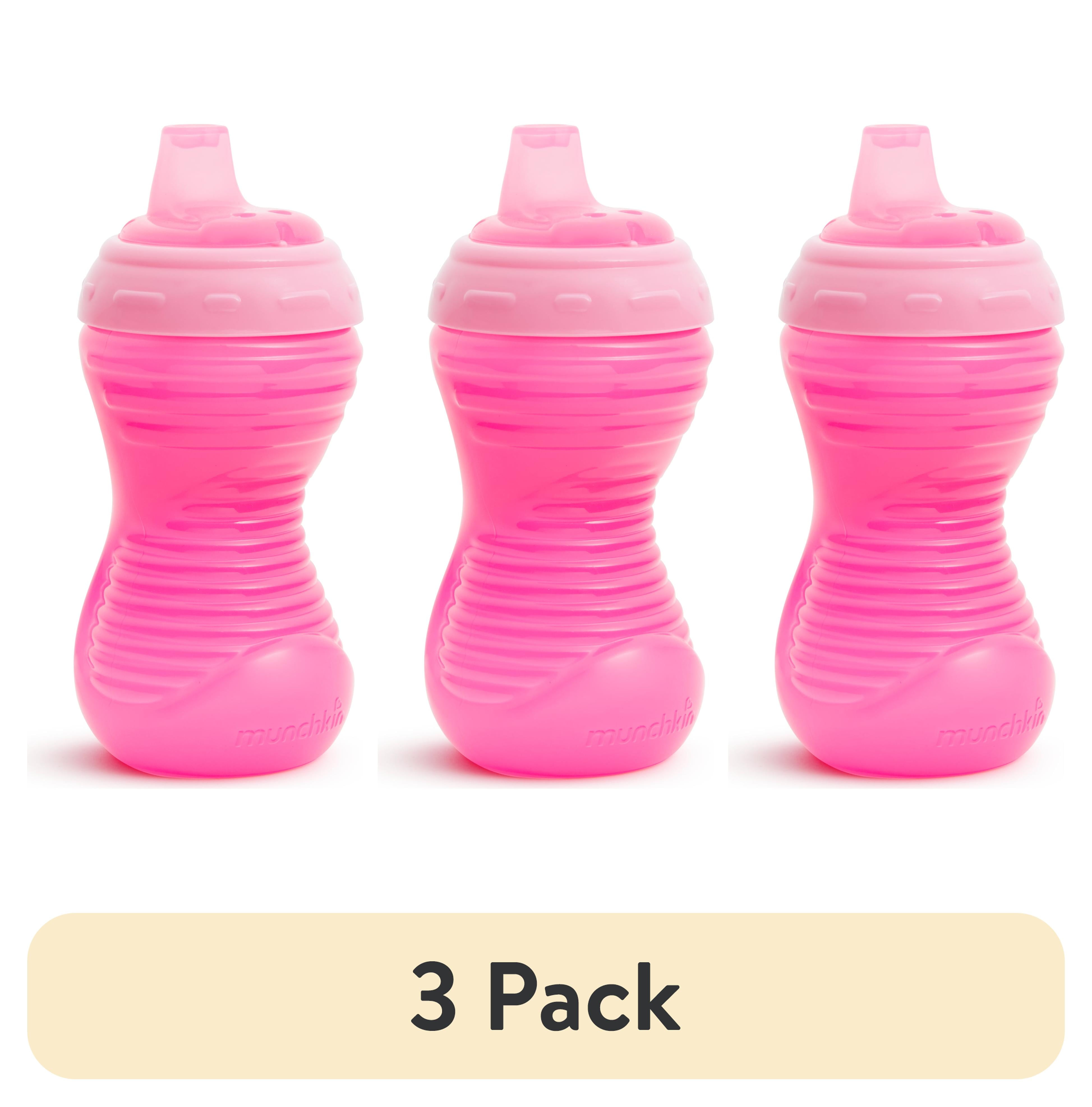 (3 pack) Munchkin Mighty Grip Infant Sippy Cup, 10 oz, Pink, Unisex