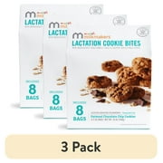 (3 pack) Munchkin Milkmakers Lactation Cookie Bites, Oatmeal Chocolate Chip, 8 Count