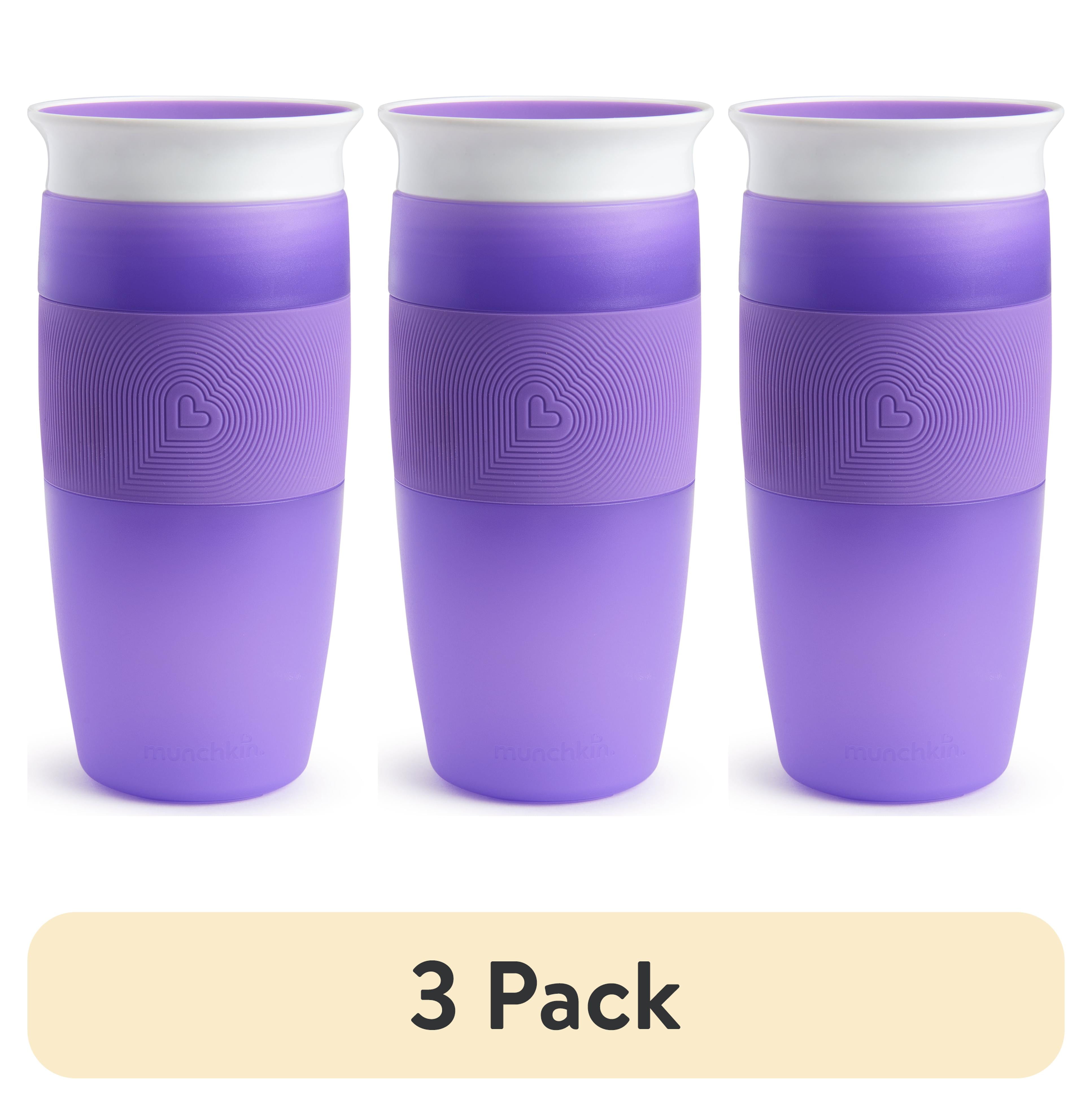 (3 pack) Munchkin® Miracle® 360° Toddler Sippy Cup, 14 oz, Purple, Unisex