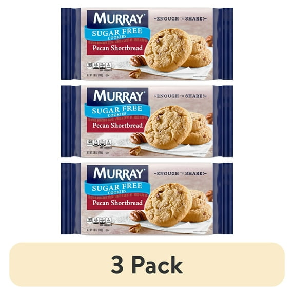 (3 pack) Murray Sugar Free Pecan Shortbread Cookies, Share Pack 8.8 oz