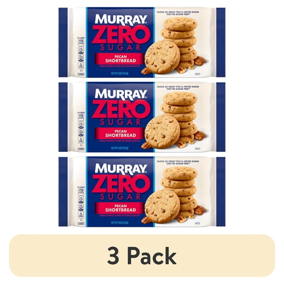 (3 pack) Murray Sugar Free Pecan Shortbread Cookies, Share Pack 8.8 oz