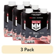 (3 pack) Muscle Milk Pro Protein Shake, Slammin' Strawberry, 11 fl oz, 4 Pack
