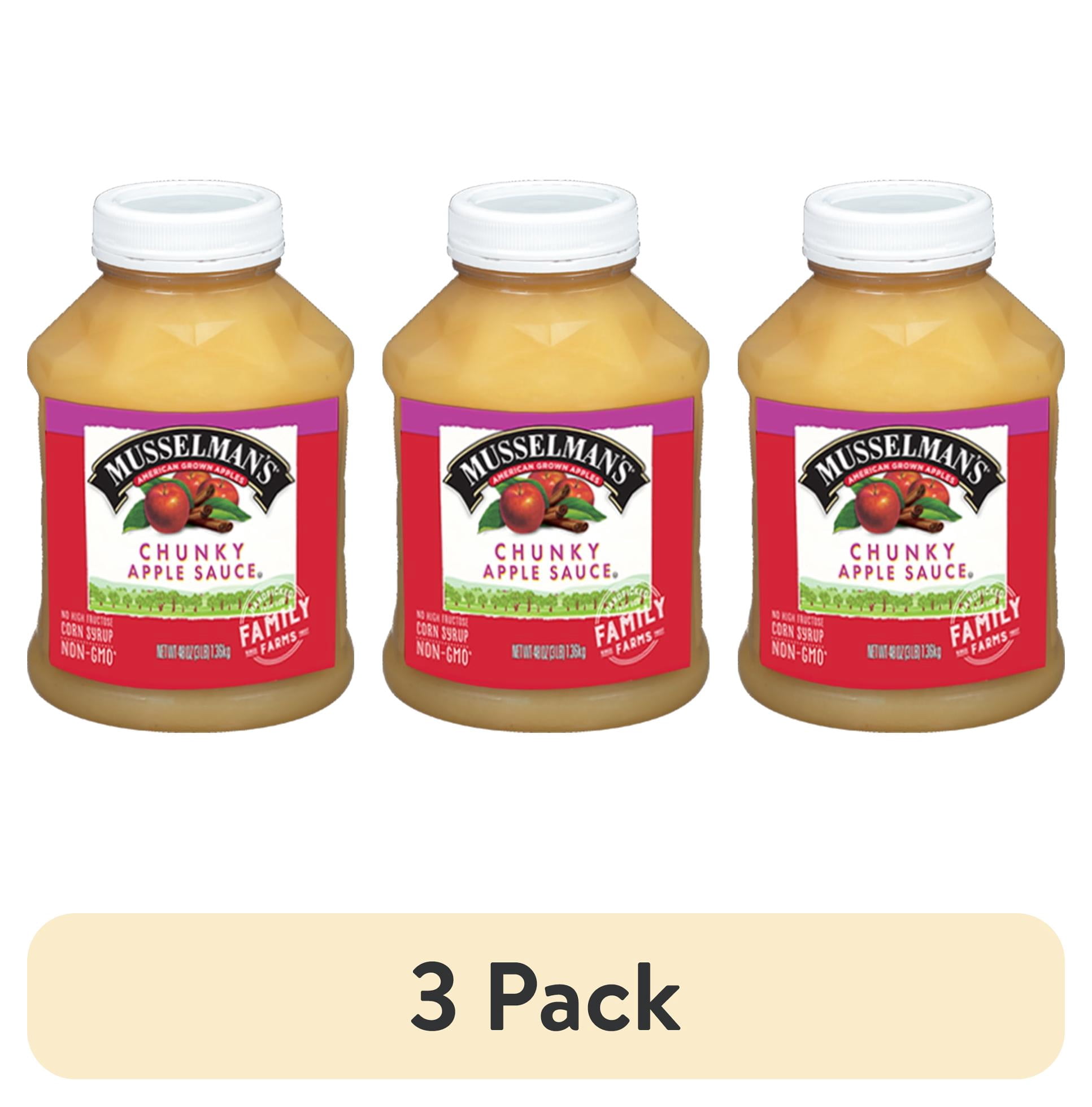 (3 pack) Musselman's Applesauce, Chunky, 48 oz Jar
