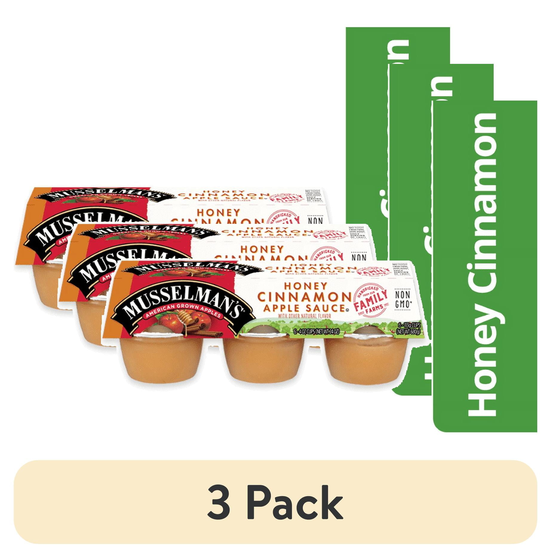 appleさん　0330 3 pack) Musselman's Honey Cinnamon Applesauce 6, 4 oz. Cups