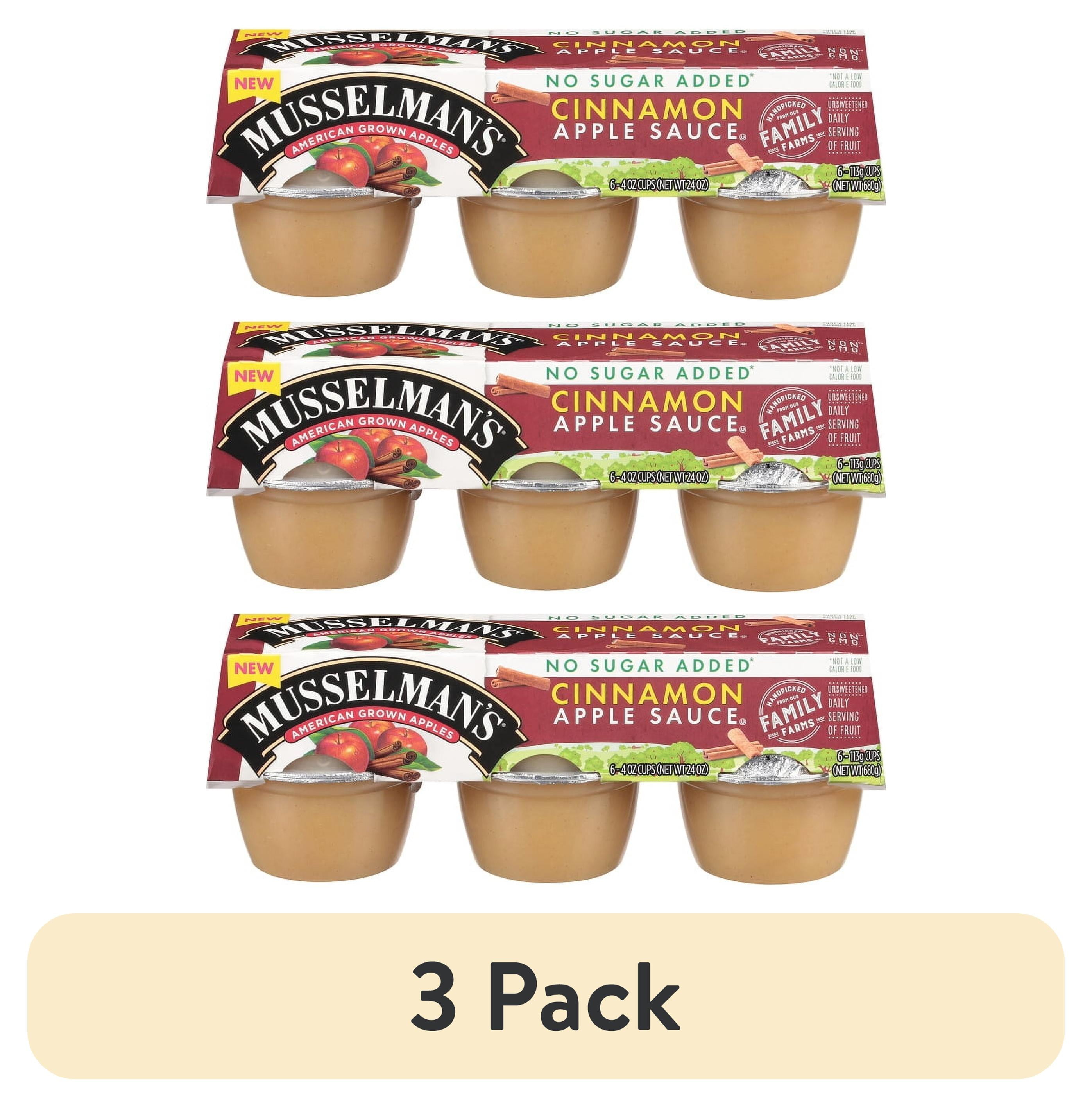 (3 pack) Musselman's No Sugar Added Cinnamon Applesauce 4oz, 6 count ...