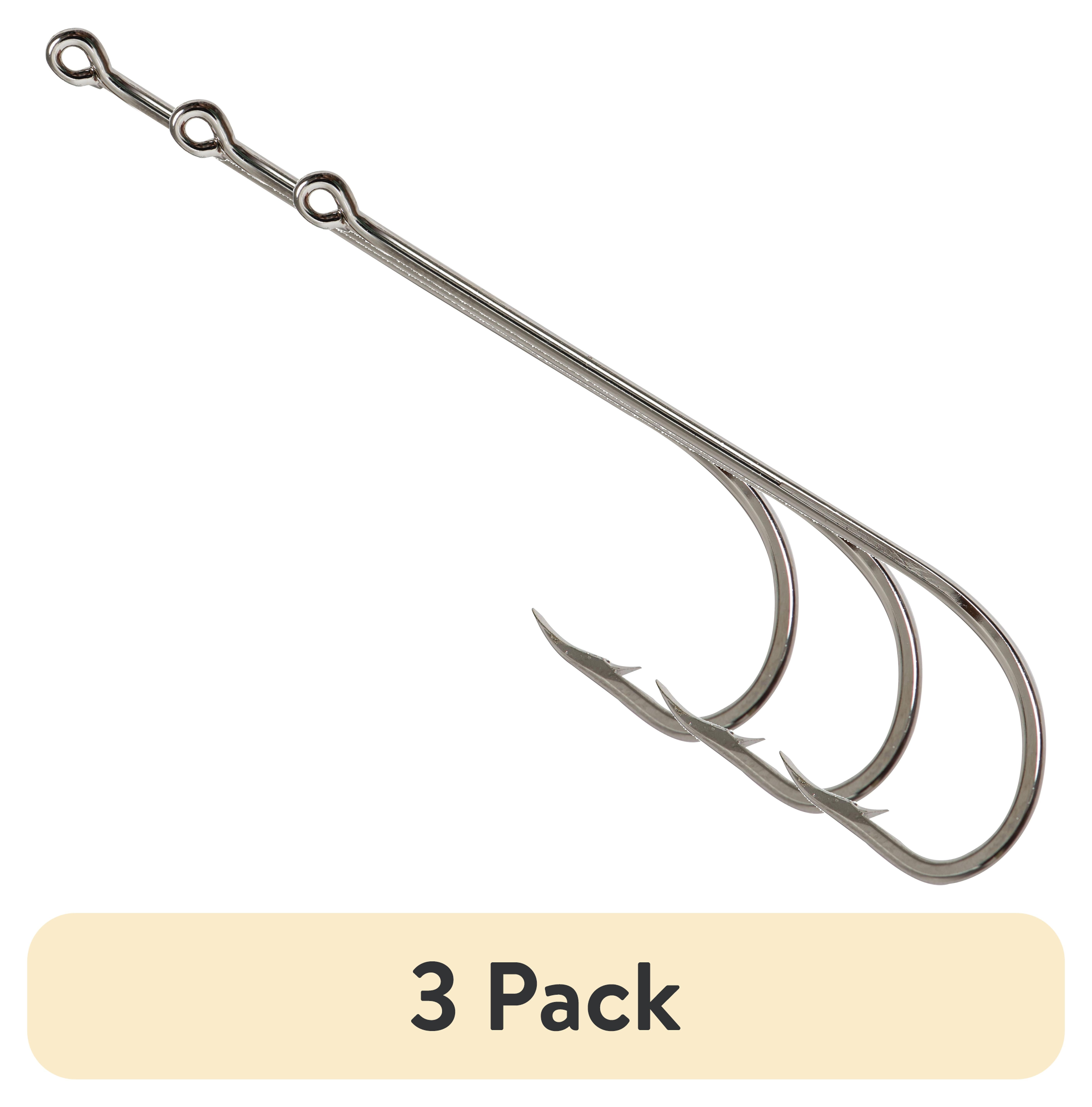 (3 pack) Mustad Long Shank Beak Hook (Nickel) - Size: #6 12pc