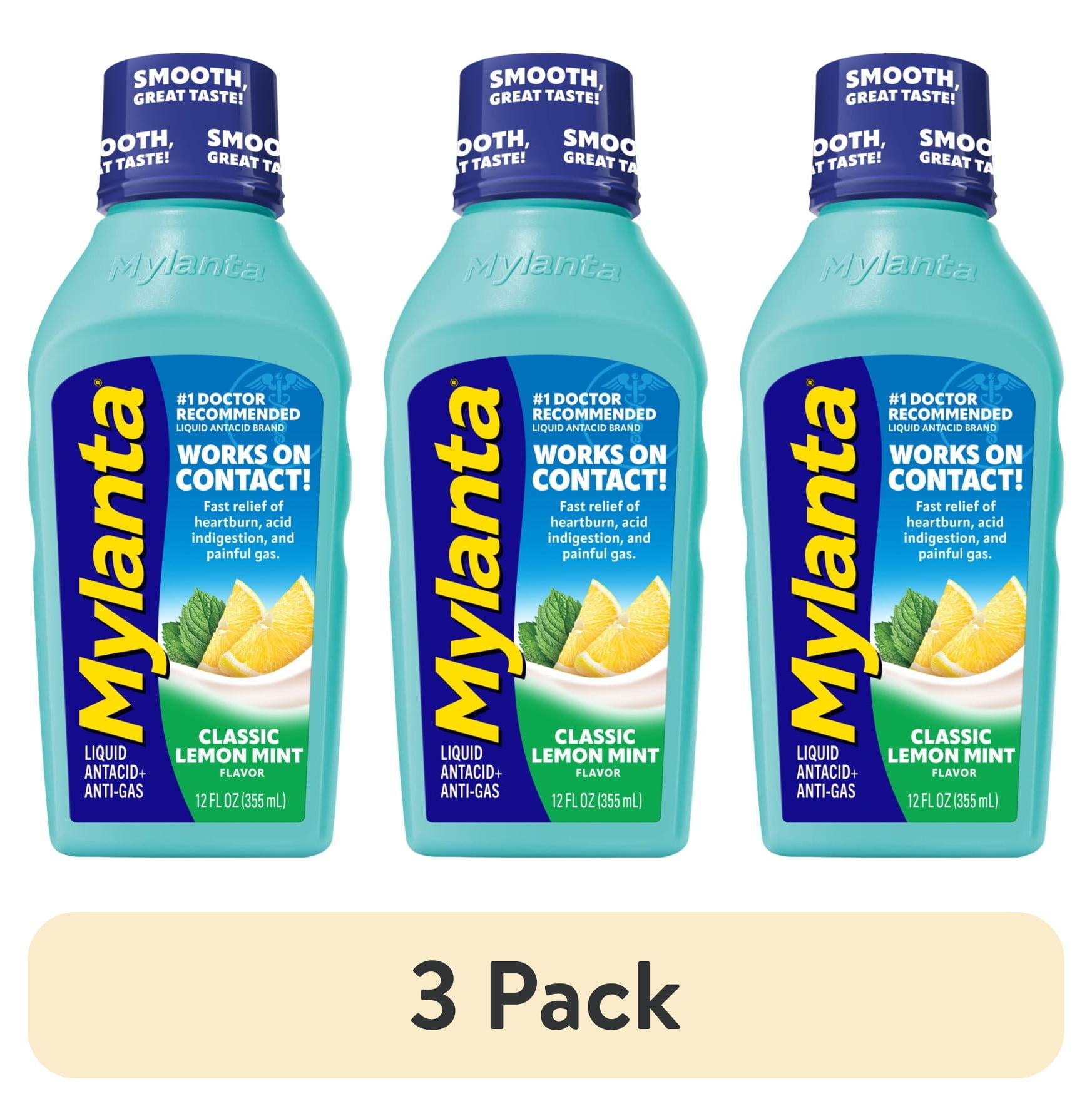 (3 pack) Mylanta for Heartburn, Acid Reflux, & Gas Relief, Liquid Antacid, Classic Flavor, 12 fl oz