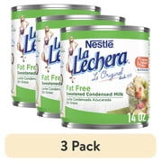 (3 pack) Nestle La Lechera Non Fat Sweetened Fat Free Condensed Milk for Valentine's Day Baking, 14 oz Can