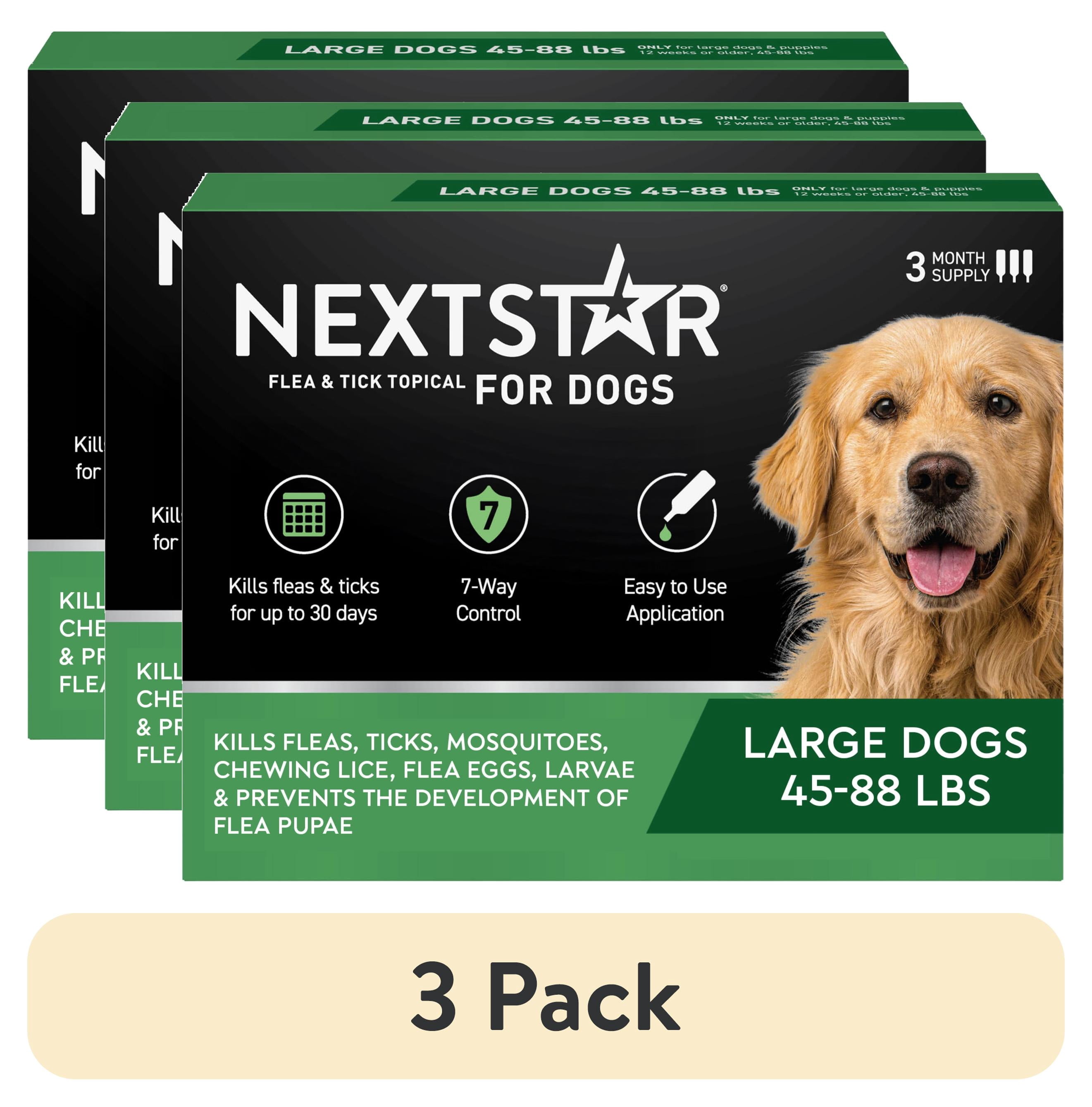 (3 pack) NEXTSTAR Flea & Tick Topical Prevention for Dogs 45-88 lbs, 3-Month Supply