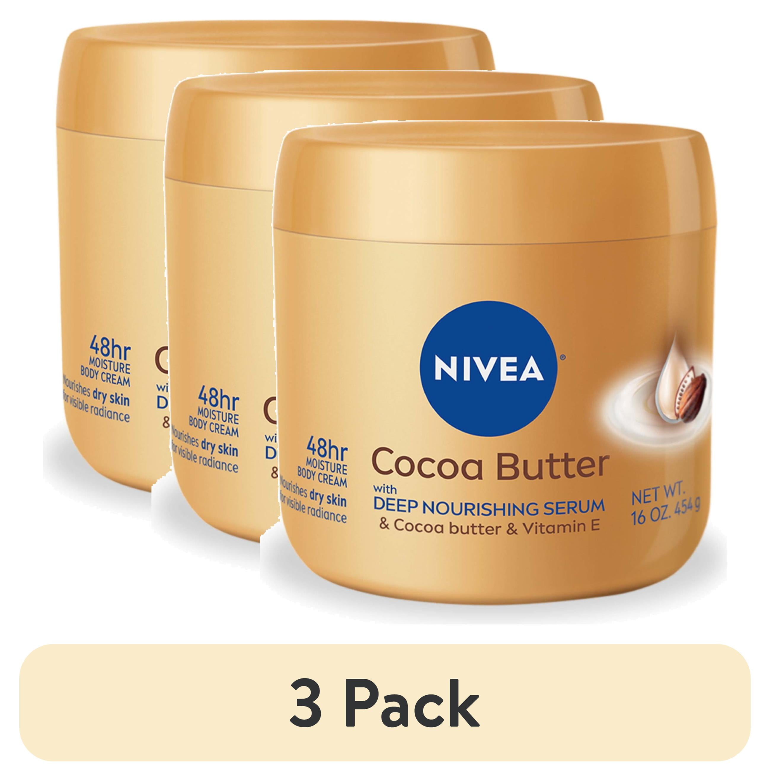 (3 pack) NIVEA Cocoa Butter Body Cream for Dry Skin with Vitamin E, 48Hr Moisturizer, 16 oz