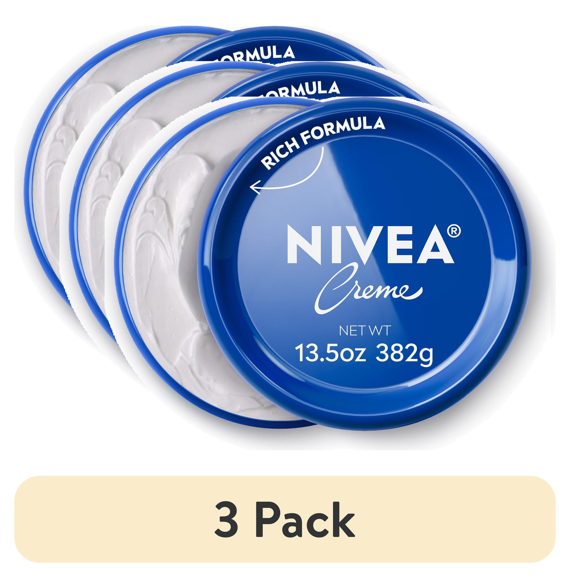 3 pack) NIVEA Creme Body, Face and Hand Moisturizing Cream, 13.5