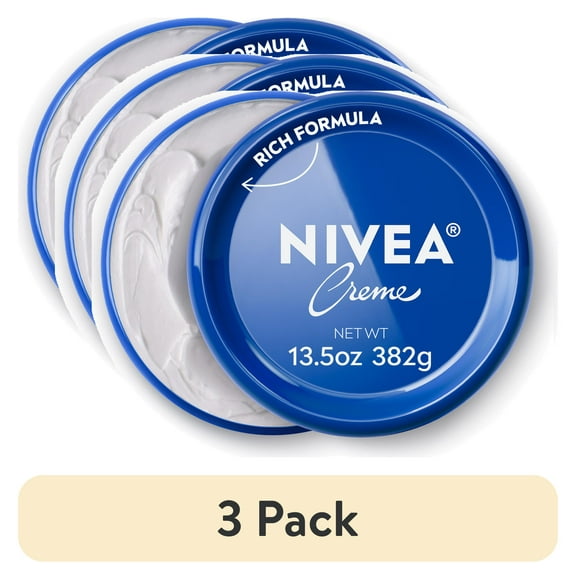 (3 pack) NIVEA Creme Body, Face and Hand Moisturizing Cream, Provitamin B5, Daily Moisturizer, 13.5 oz
