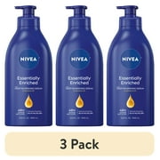 (3 pack) NIVEA Essentially Enriched Body Lotion for Dry Skin, Almond Oil, 48Hr Moisturizer, 33.8 fl oz