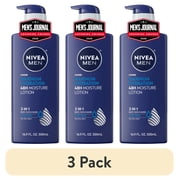 3 pack NIVEA MEN Maximum Hydration 3-in-1 Body Lotion, 48-Hour Moisturizer, 16.9 fl oz