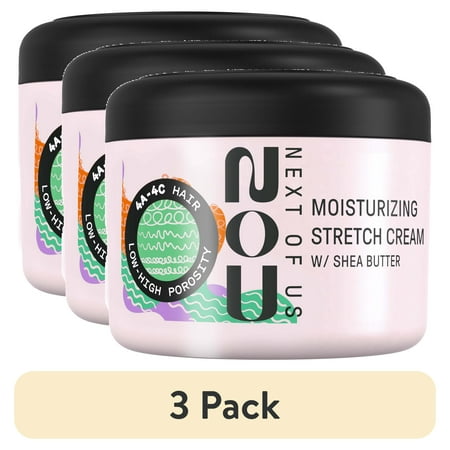 (3 pack) NOU Moisturizing Stretch Cream, for Coily Hair, 7.6 fl oz